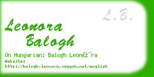 leonora balogh business card
